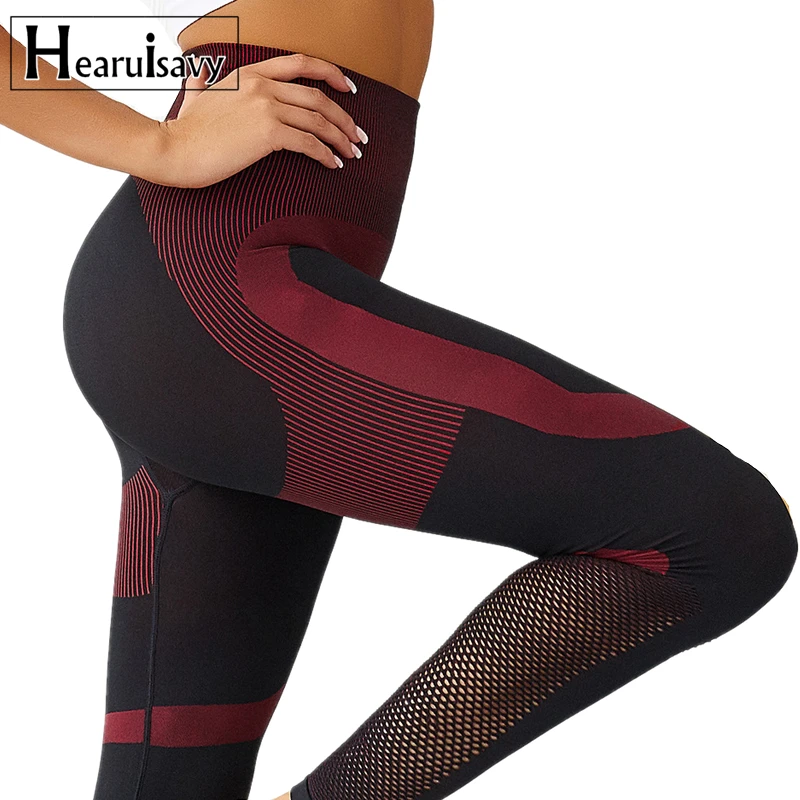 Skup Mesh bezszwowe legginsy dla kobiet trening siłownia legging spodnie sportowe do jogi push up legginsy booty wysokiej talii legginsy sportowe