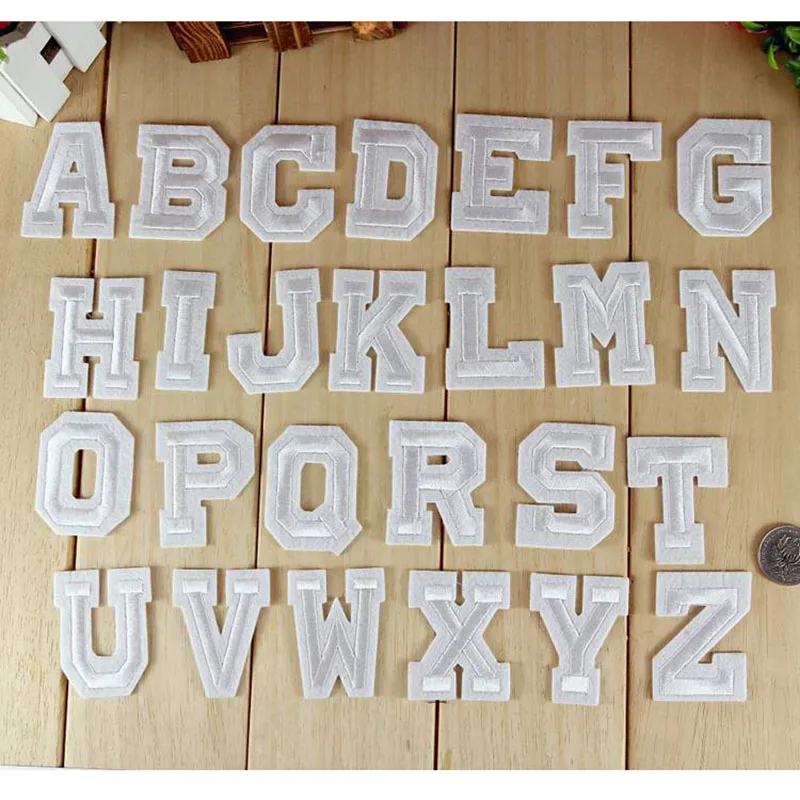 26 style white english letter patches 26 pcsset tcnuh patch iron 26 style white english letter patches 26 pcsset tcnuh patch iron