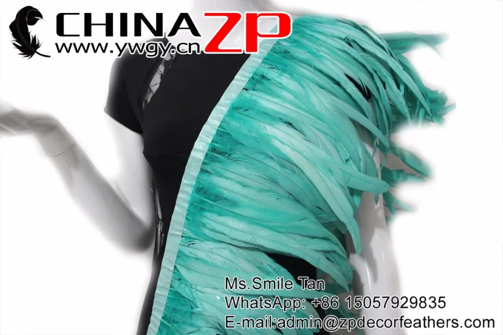 3-1 Aqua Green Rooster Coque Feather Trim (5)