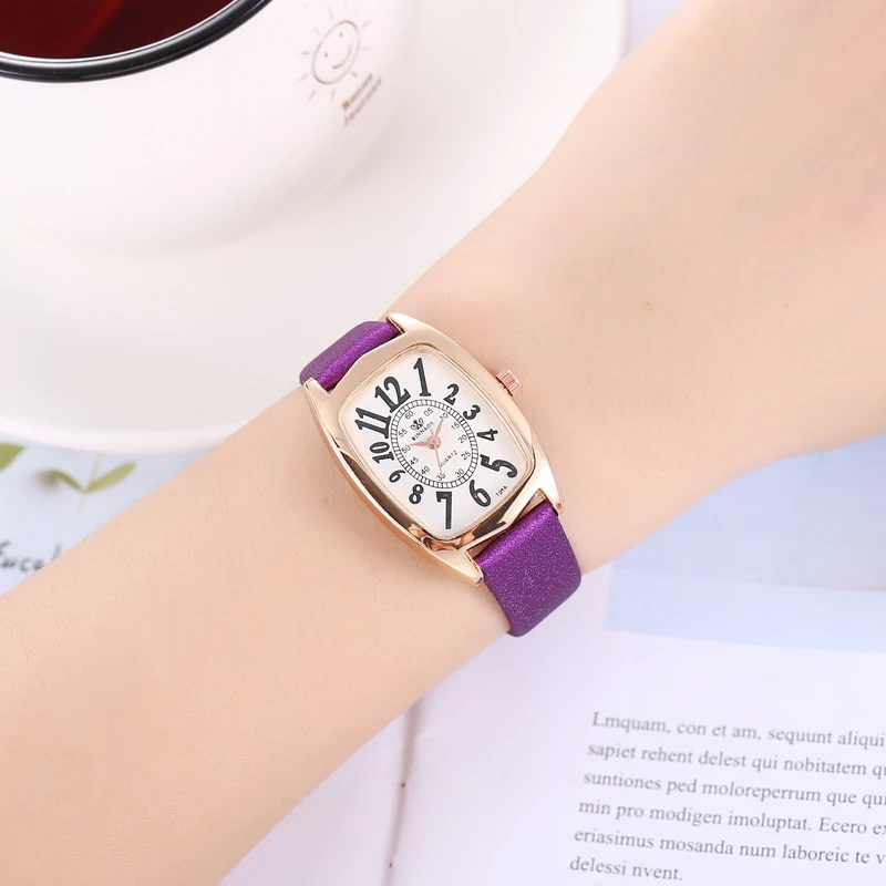

rectangle numerals dial design women watches luxury fashion dress quartz watch popular brand 7 color ladies leather wristwatch