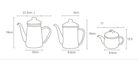 Эмалированный Кофе чайник ручной работы утолщение поверхности масло горшок свинец качество кухонные инструменты столовая посуда легко использовать здоровый горшок