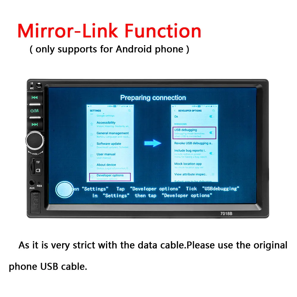 Camecho 2din Автомагнитола " HD mirror link MP5 мультимедийный плеер 12 в Bluetooth Авторадио AUX/USB/FM стерео радио с задней камерой