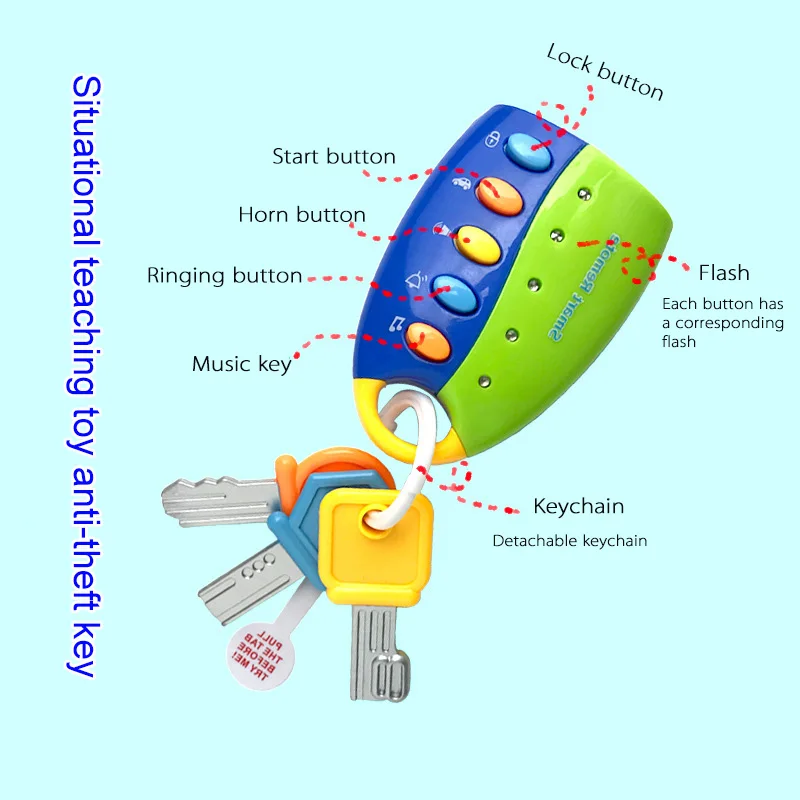 Детский симулятор дистанционного управления, Автомобильный ключ, замок, игрушка, освещение, музыкальная комбинация, игрушки для детей, раннее образование, развивающие игрушки