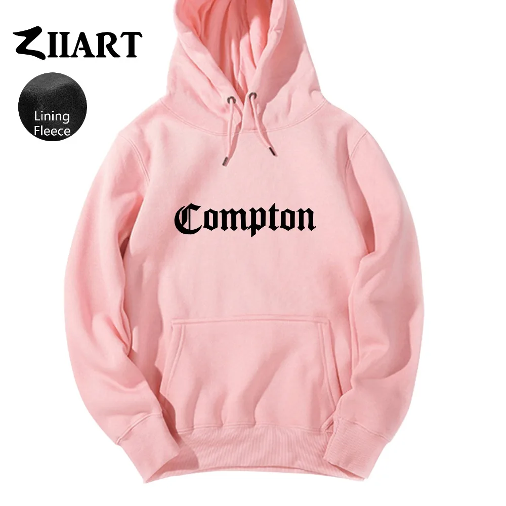 Compton Готический шрифт хип хоп Рэп пара одежда осень зима флисовые мужские толстовки для мальчиков ZIIART