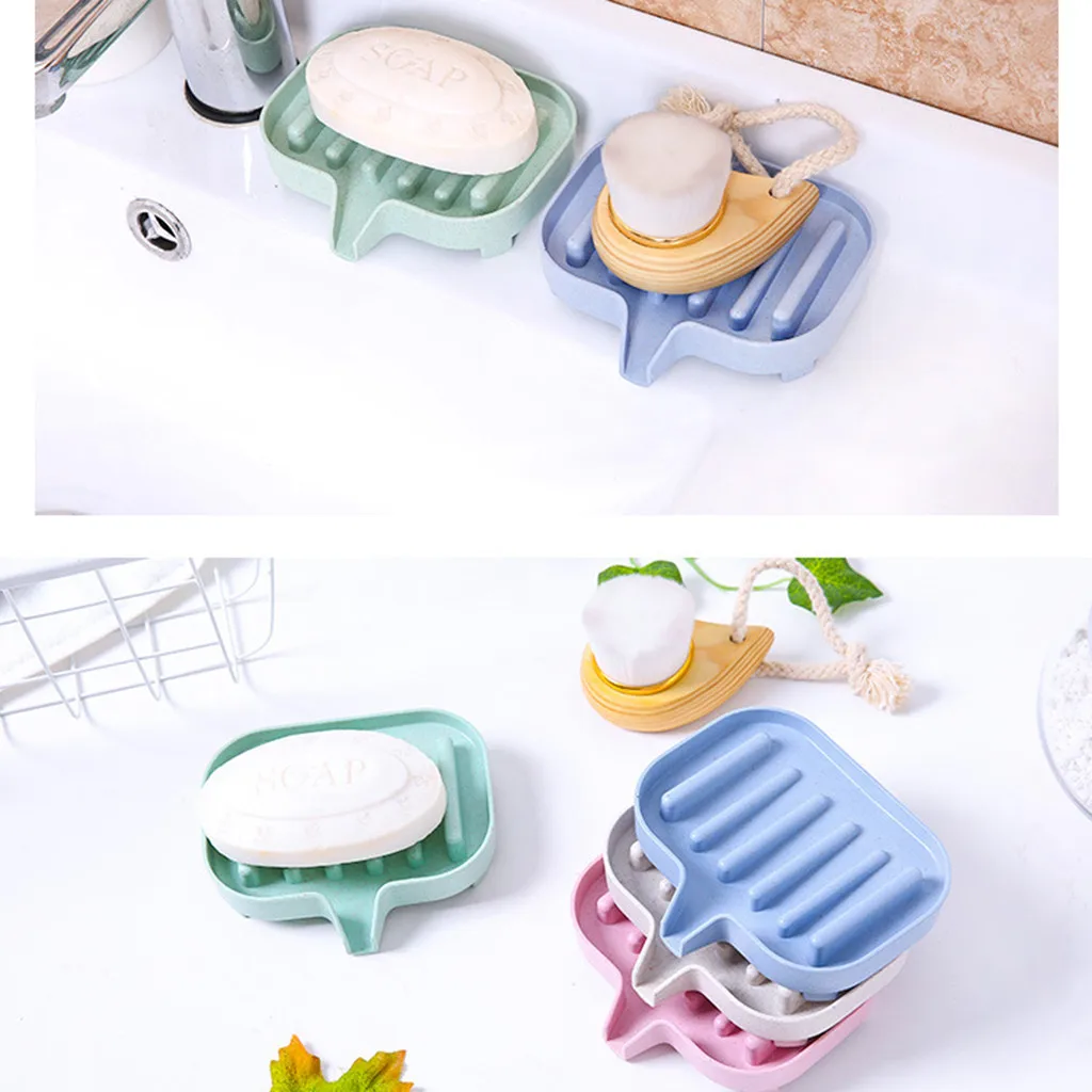 Soap Holder Flexible Bathroom Soap Dish Storage Holder Rack Soapbox Plate Tray Drain