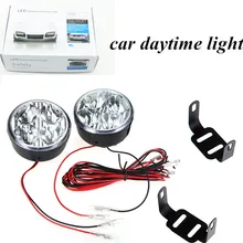 Высокая яркость автомобилей туман день дальнего 2 шт./компл. Универсальный Белый 4 светодиодный круглый дневного света