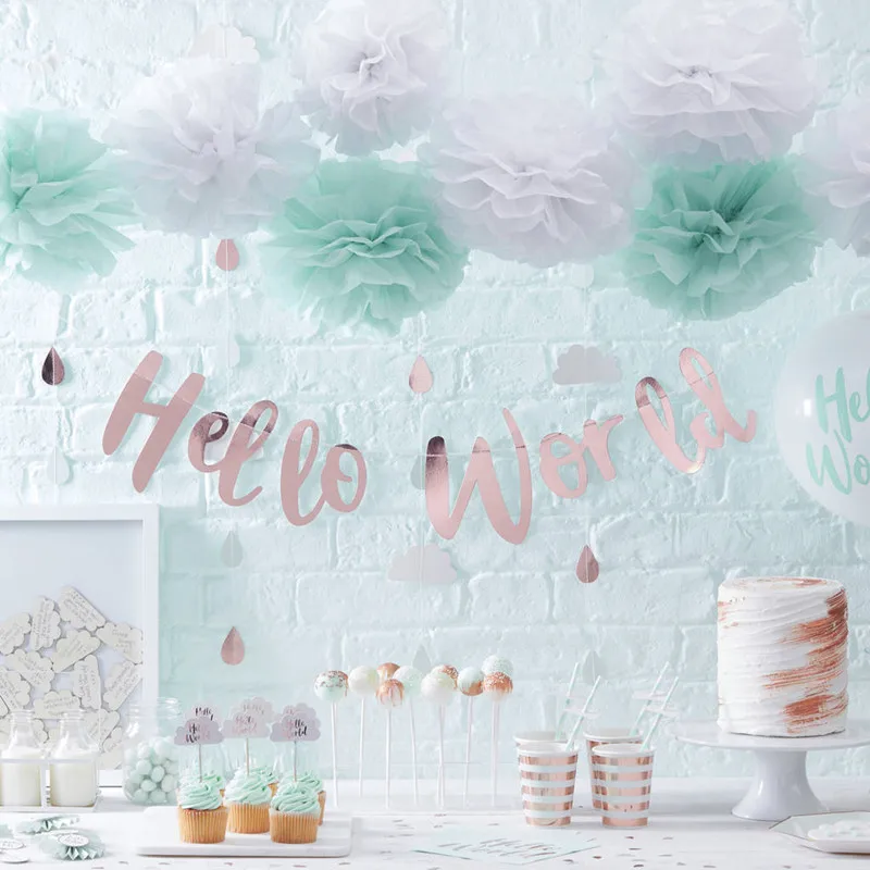 

50pieces / 4 inch 10cm paper towel Pom Poms flower ball wedding decoration baby shower birthday Christmas party wedding supplies