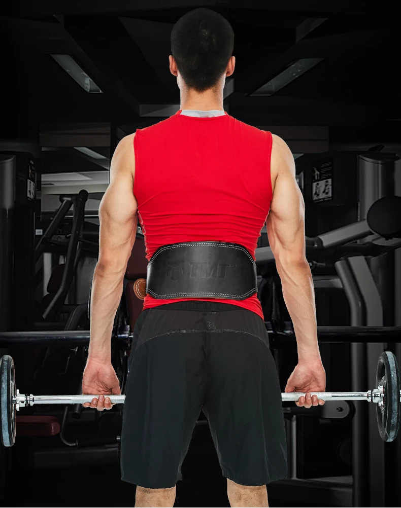 TMT натуральная кожа пояс для тяжелой атлетики поддержка спины фитнес-пояс для спортзала со стальной пряжкой для мужчин Powerlifting потеря веса