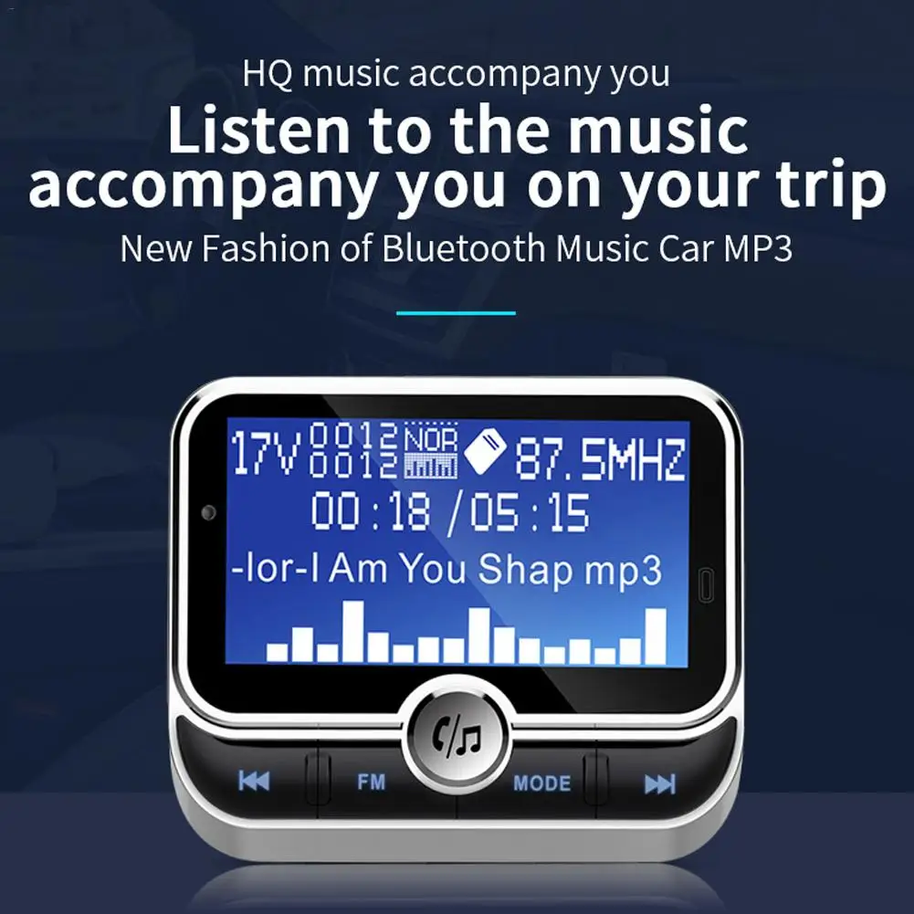 Автомобильный Bluetooth fm-передатчик MP3 с большим экраном карта Многофункциональный беспроводной радио адаптер громкой связи Bluetooth Aux