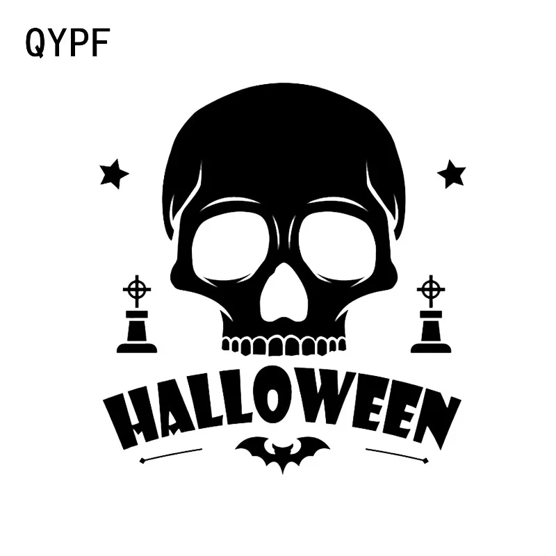 

QYPF 11.8*12.7 Coolest Horror Ghost Face Skull Decor Car Sticker Vinyl Personalized Silhouette Reflective Decals C16-2401