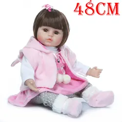 48 см bebes reborn розовый кролик стиль силиконовые куклы reborn alive baby Boneca Realista куклы для принцессы Детский подарок на день рождения