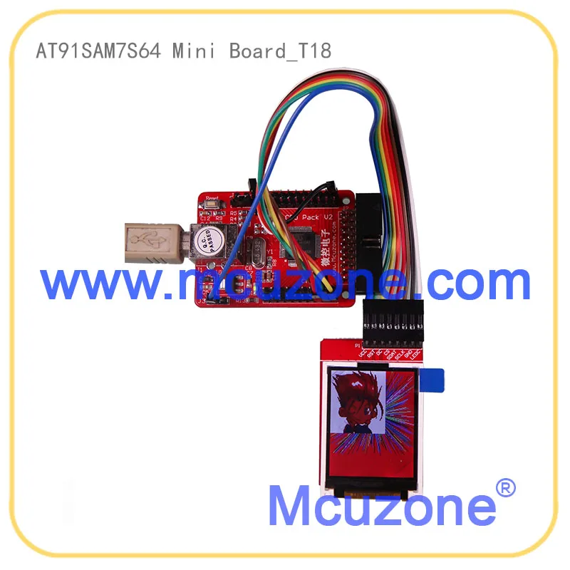 AT91SAM7S64 Мини Доска 1,8 TFT ЖК-дисплей 120*160 (ARM7 development Kit) SAM7S64 7S64 ATMEL MCIROCHIP