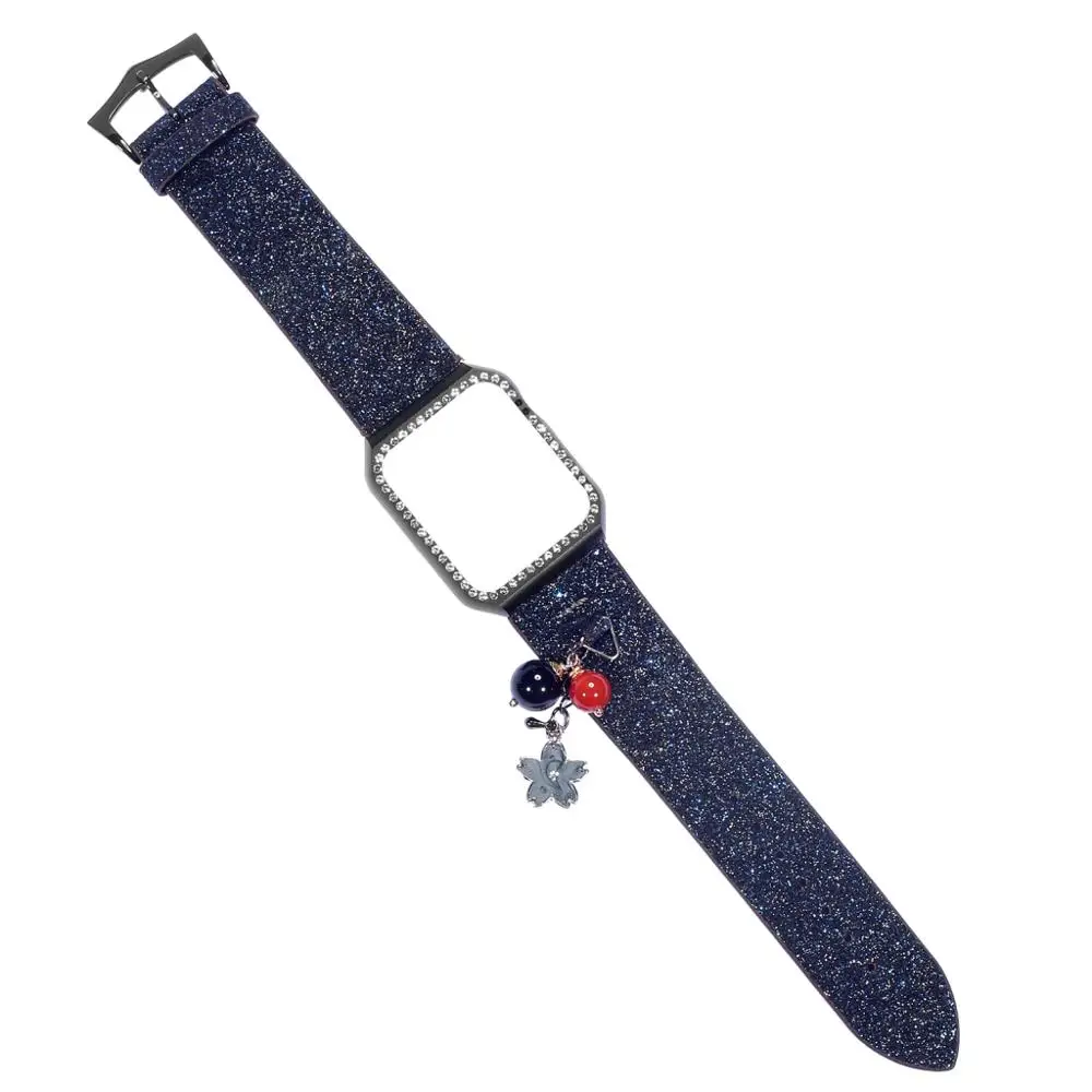 Сухой глиттер петля для Apple Watch группа 42 мм 38 серии 3 2 1 наручный ремень смотреть чехол с бриллиантами крышка браслет