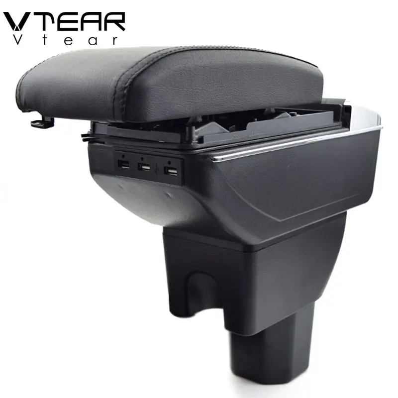 

Vtear For Suzuki Ignis armrest box USB Charging heighten Double layer central Store content cup holder ashtray accessories 16-18