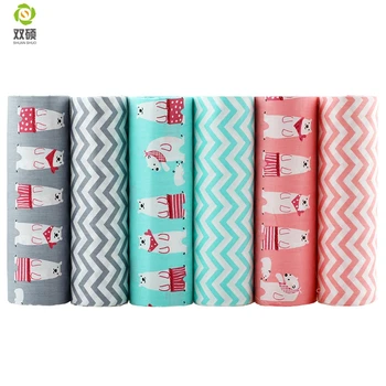 

Bears & stripe bundle Patchwork Cotton Fabric Fat Patchwork Sewing Fabrics Doll clothing Tilda Quilt Tissue 6 PCS/LOTS 40*50CM
