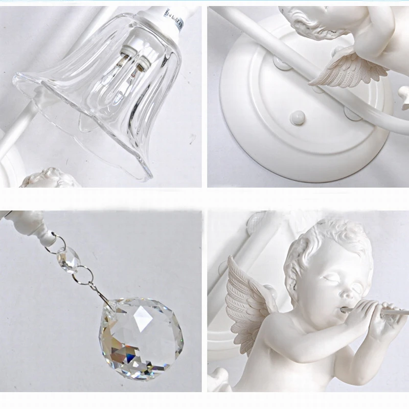 E14 AC 110 فولت 220 فولت الحمام الغرور أضواء/fashional الحديثة الأبيض الملاك الجدار مصباح الأبيض جدار ضوء تركيبة إضاءة