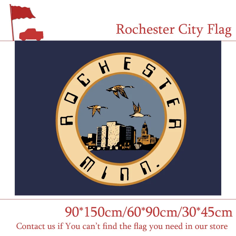 Rochester City Flag Of Minnesota State 30*45cm Car Flag 90*150cm 60