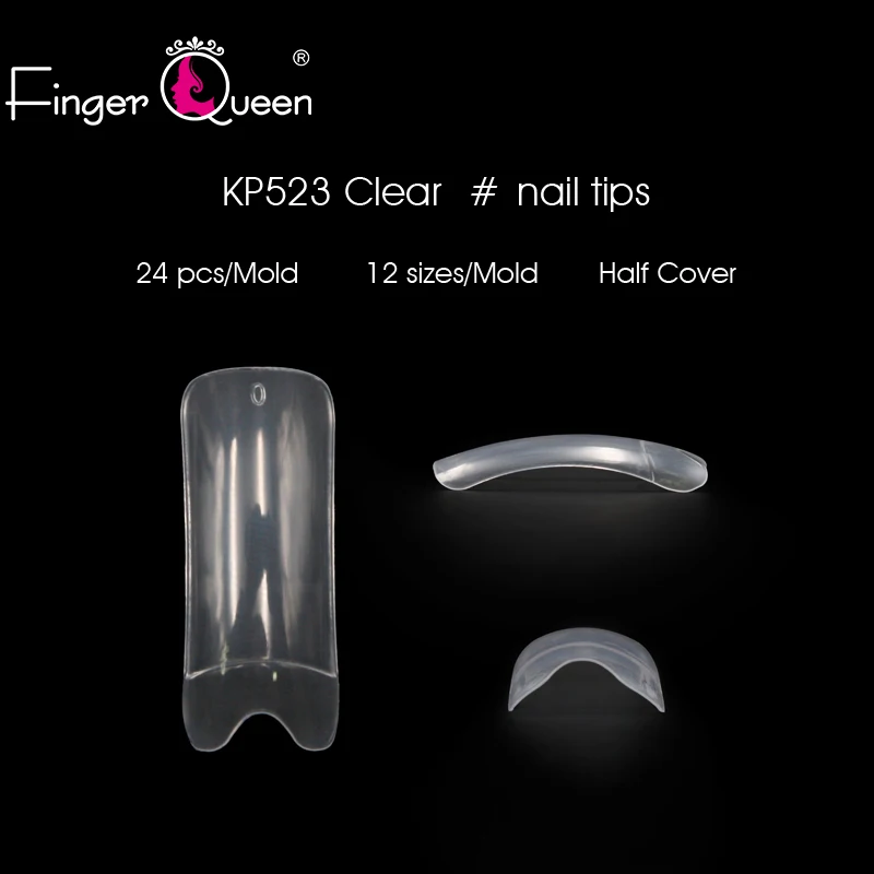 FingerQueen 100 шт+ коробка балерина половина искусственные ногти/прозрачный гроб накладные ногти ABS искусственная DIY подделка УФ гель для ногтей