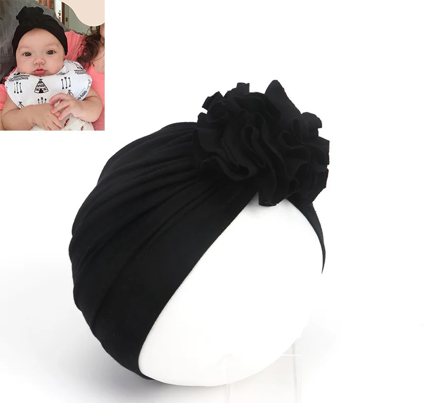 New Fashion Flower Baby Hat Newborn Elastic Baby Turban Hats for Girls 10 Colors Cotton Infant Beanie Cap 1 PC baby stroller accessories Baby Accessories