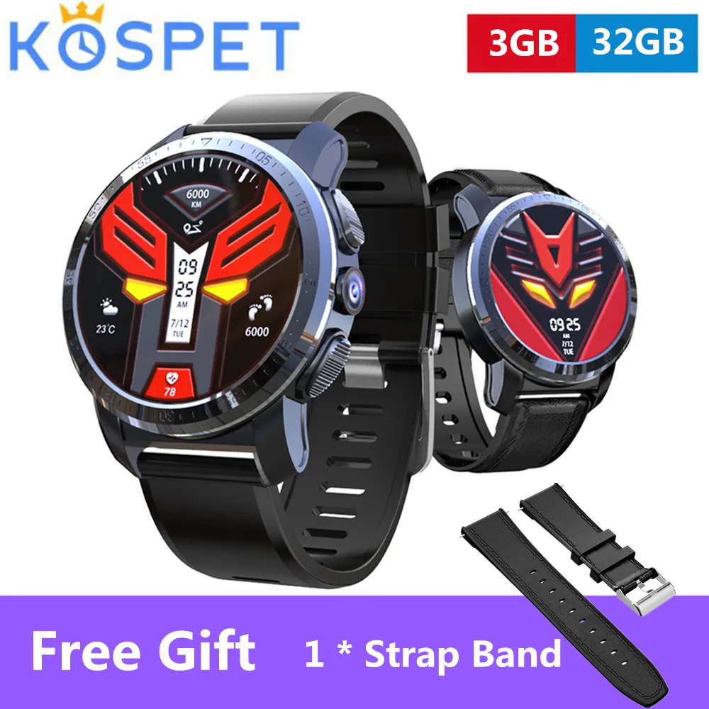 

Kospet Optimus Pro Smart Watch GPS Dual System WiFi Android 7.1.1 System / Sports Management / 8.0MP Camera 3GB RAM 32GB ROM