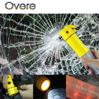 

Overe 1PC Car safety hammer Auto escape tool LED Styling For Fiat Punto Volkswagen VW Polo Passat B7 B8 Golf 5 6 7 Tiguan