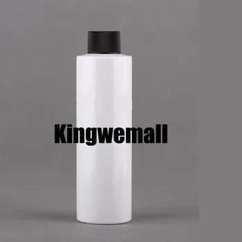 

Wholesale 300pcs/lot Capacity 200ml Empty PET White Bottle with Black Ribbed Lids For Cosmetic Packaging FWJ06