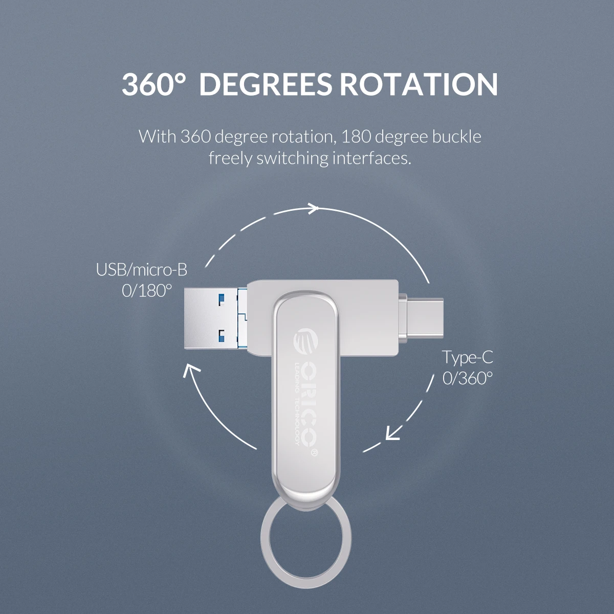 USB флеш накопитель ORICO 3 в 1 64 ГБ 32 u диск с функцией OTG интерфейс Type C Micro B 0 для