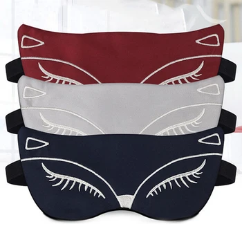 

Silk Sleeping Eye Mask Fox Eye Shade Sleep Mask Black Mask Bandage On Eyes For Sleeping Eye Care Tool