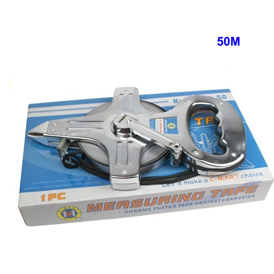 C-Mart инструменты 30 м 50 м мм/дюйм нержавеющая сталь измерительная лента переносная вешалка стальная лента измерительный инструмент инженерный инструмент 30 50 м-длина