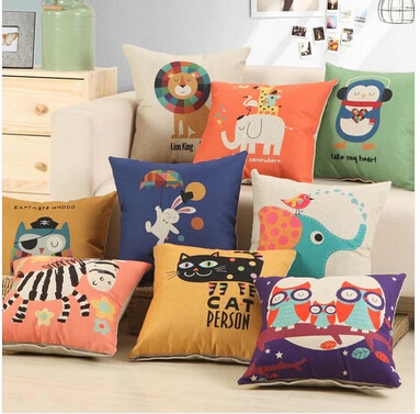 #1116 جديد الإبداعية الملونة لطيف الحيوان الطفل غرفة الكتان وسادة مطبوعة وسائد كنبة مكتب الساخن لا ملء #1116 جديد الإبداعية الملونة لطيف الحيوان الطفل غرفة الكتان وسادة مطبوعة وسائد كنبة مكتب الساخن لا ملء