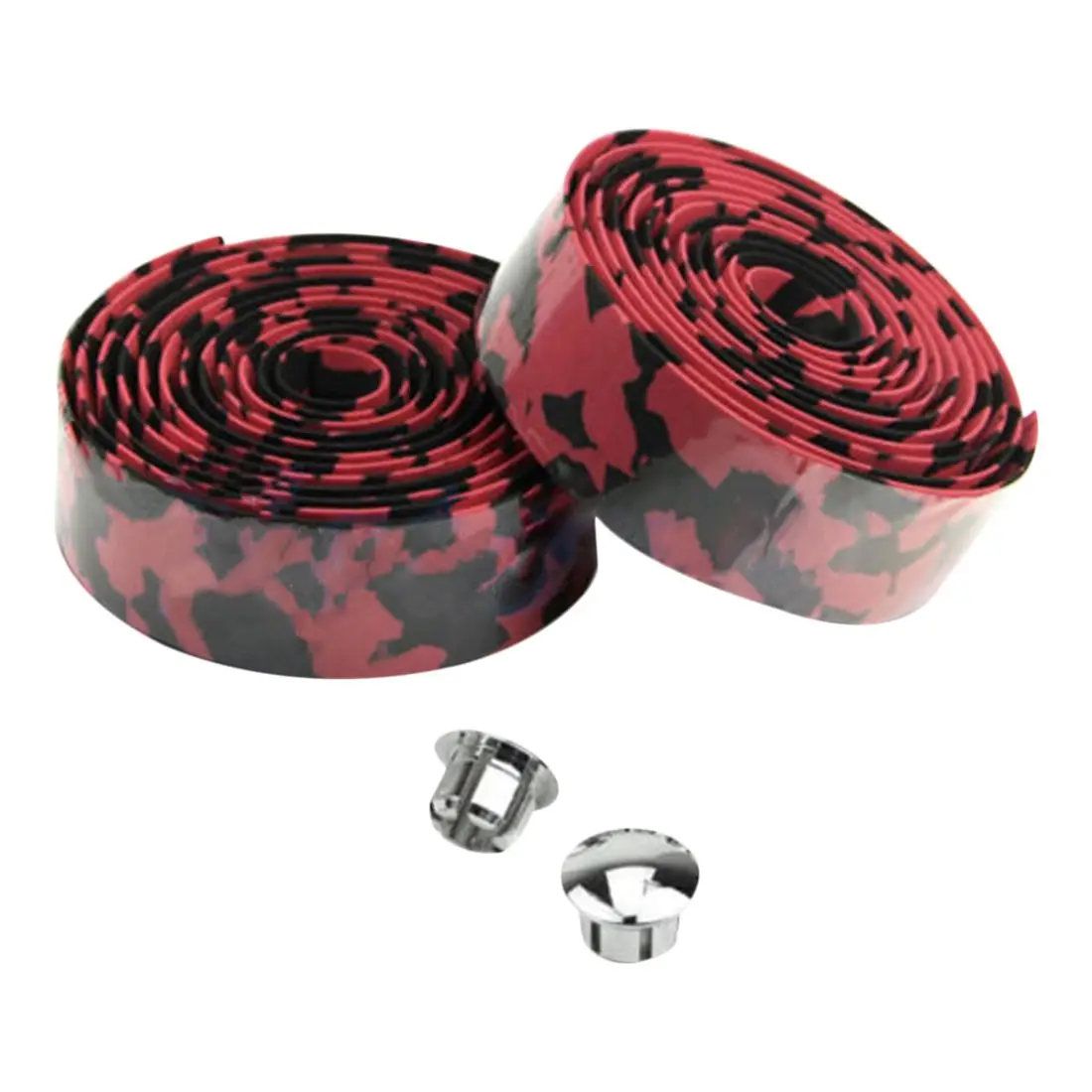 

2 x Wrap Ribbon Handlebar Tape Cuffs Handlebars Bicycle Cycling + Bar Plug black&red