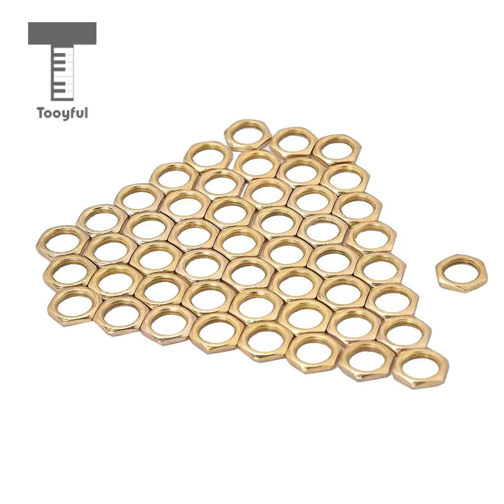 Tooyful 50 Pack Guitar Bass Jack Socket Nut Thin Nut for Guitar Parts Accessories 8mm Diameter