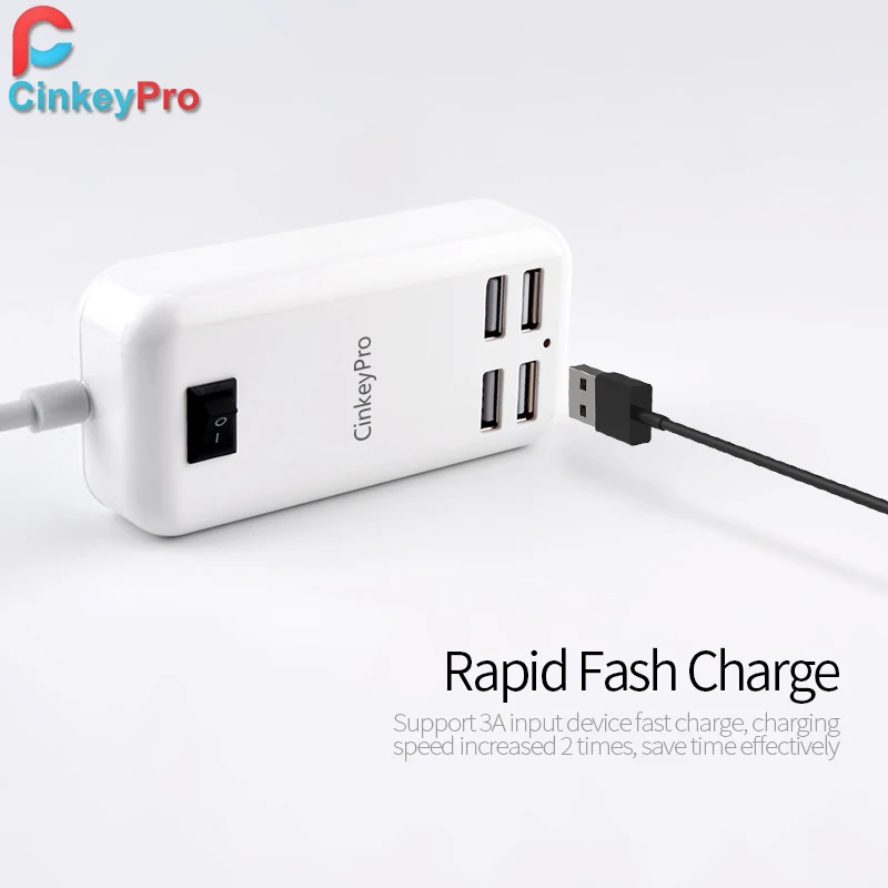 Cinkeypro ЕС Plug 4 порта несколько зарядное устройство USB 15 Вт 3A Smart адаптер мобильного телефона Tablet Зарядное устройство для IPhone IPad