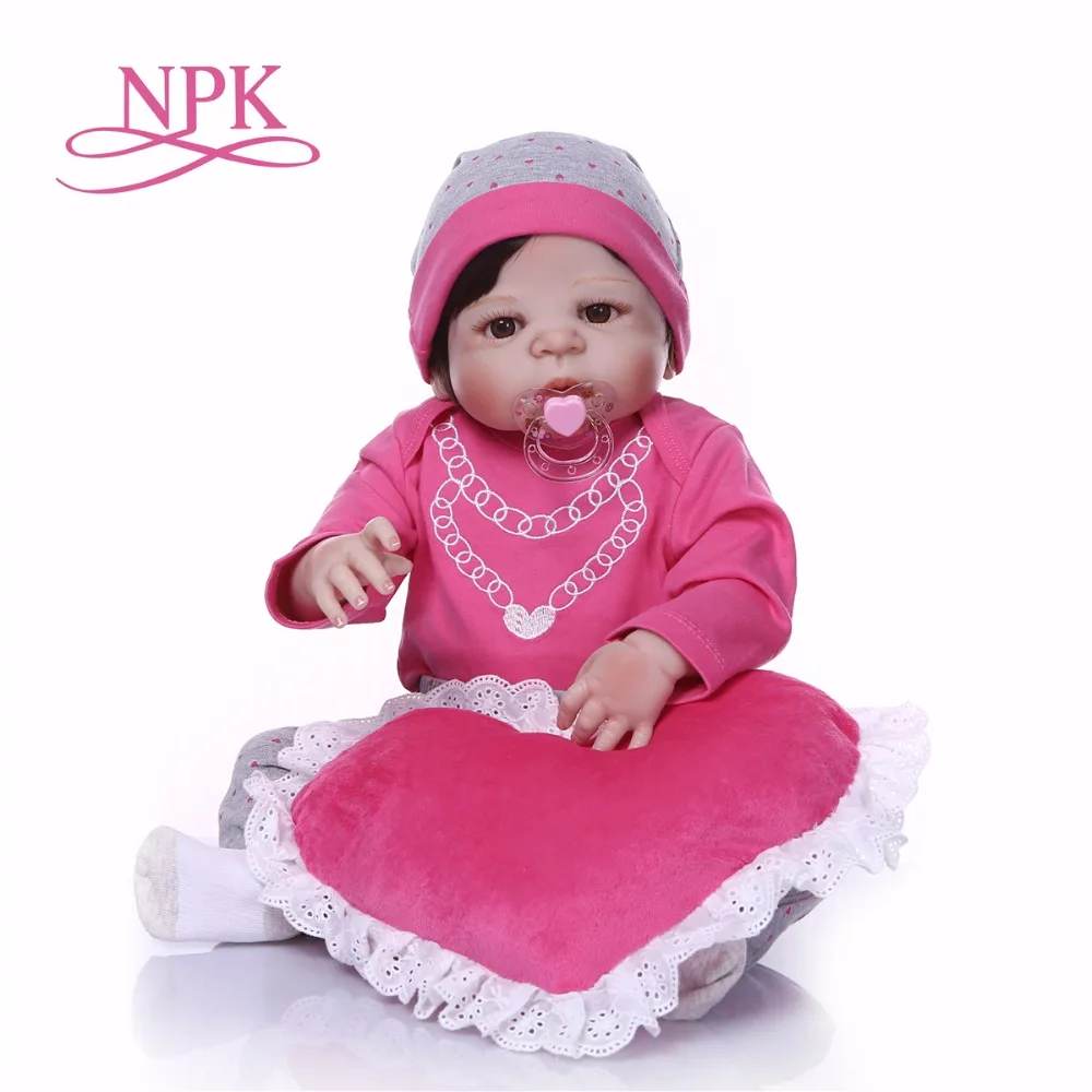 NPK bebes reborn 57 см полный силиконовый корпус Reborn Девочка Кукла игрушки новорожденная