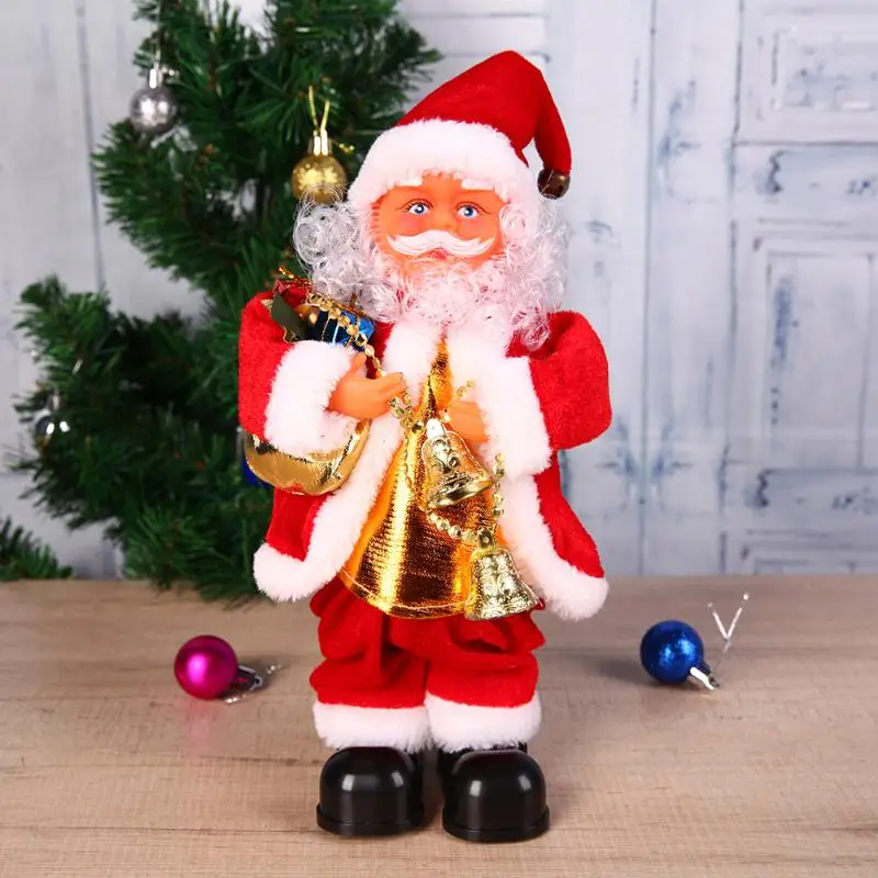 27 cm Große Santa Claus Puppe Elektrische Singen Tanzen Spielzeug Neue Jahr Navidad 2018 Noel Weihnachten Dekorationen für Haus Günstig
