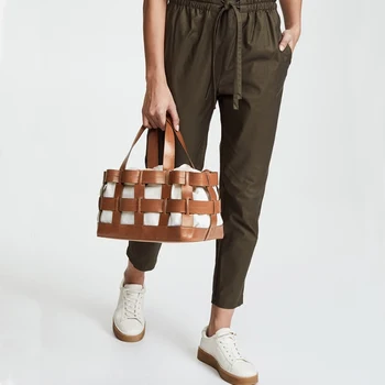 

famous brands women handbags hollow out women messenger bags ladies tote bolsas fashion female bag pu Leather Summer Beach Bag