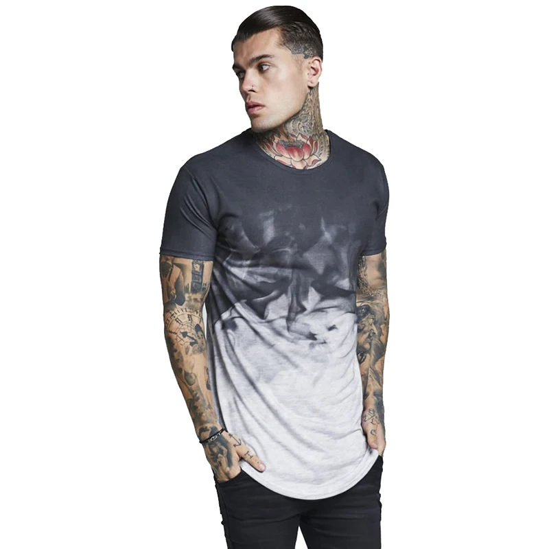 

Summer Hot Man's Color Gradient TShirts Men O-neck Fashion Doodle Hip-Hop Tee Camisetas Men Clothing Casual Top EU Size