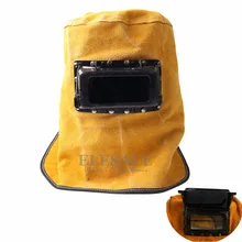 Высококачественная Сварочная маска из коровьей кожи с сварочными очками и колпачком для глаз сварщика безопасная прочная маска для лица