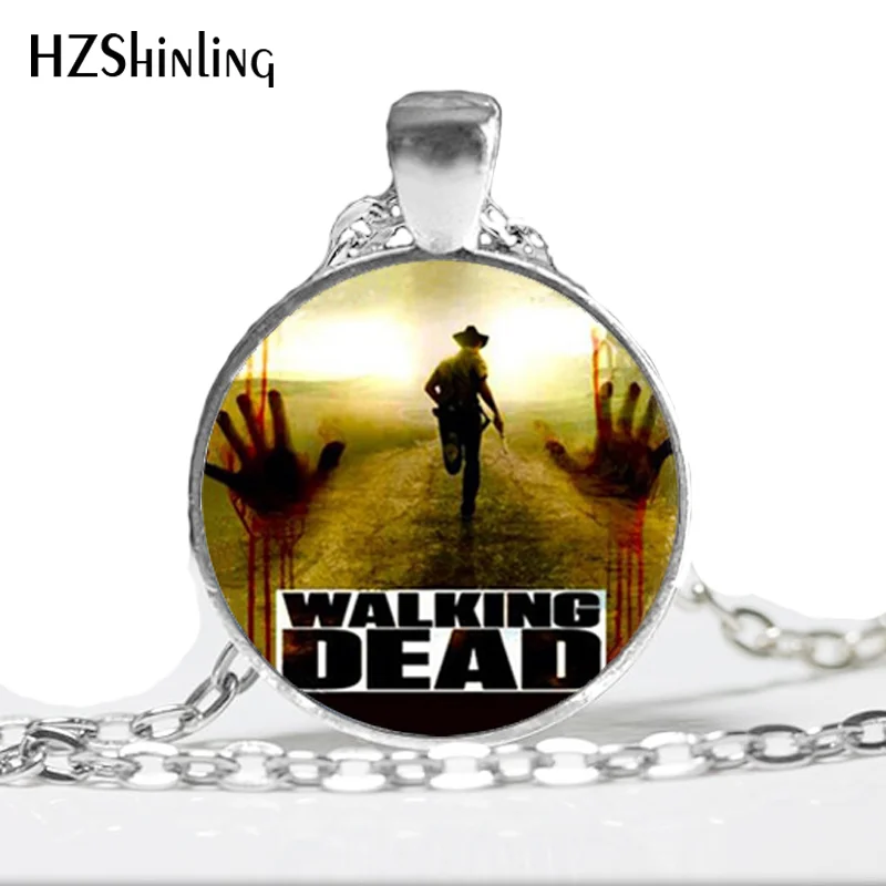 

HZ--A556 New Walking Dead Necklace Pendant Vintage Letter Jewelry Man Fashion Bronze Pendant Necklace HZ1