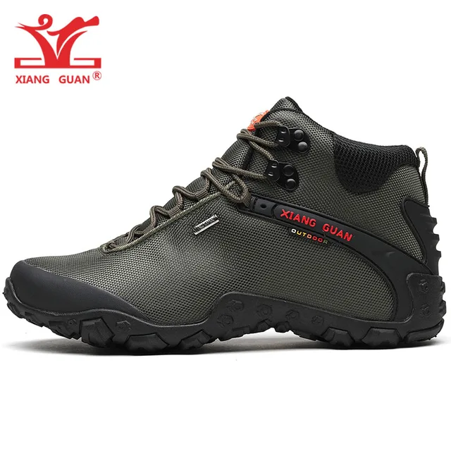 Men Hiking Shoes Women Army Green Mesh Waterproof Trekking Boots Climbing Mountain Sports Hunt Trainers Outdoor Walking Sneakers