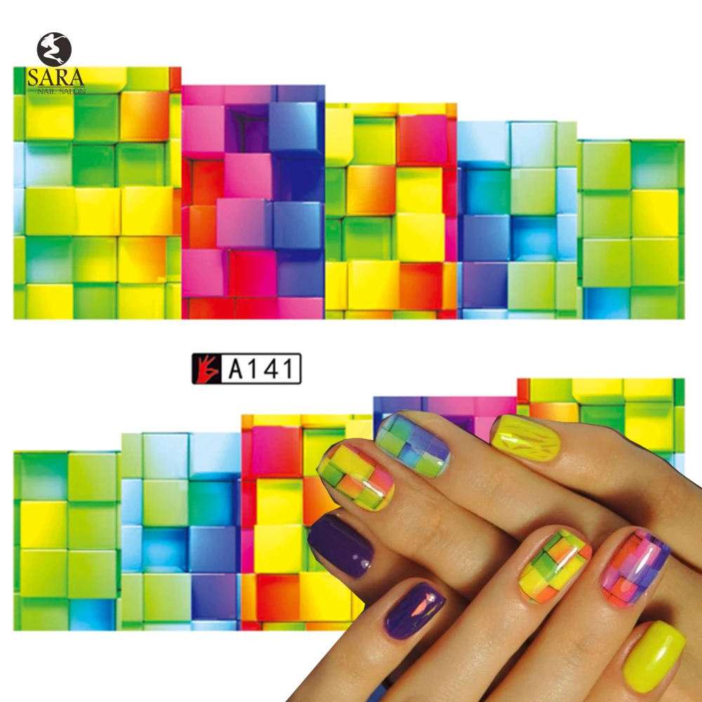 

Nail Salon 1PCS Water Transfer Nails Sticker Colorful Oil Painting Design Nails Foil Sticker Decor Decals SAA141