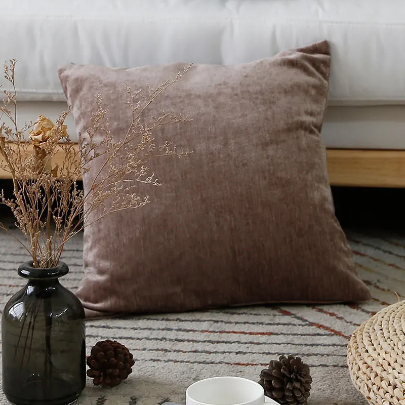 

Chicity Simple Solid Home Decor Chenille Cushion Cover Soft Pillow Case Home decorative For sofa bed car seat 45x45 50x50