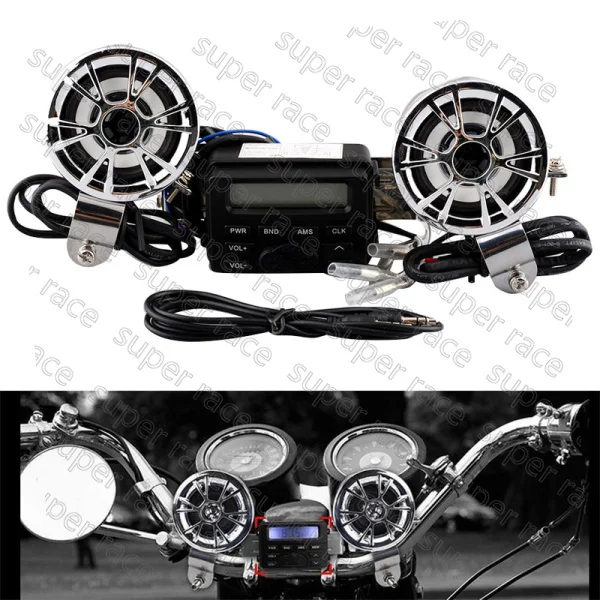 New Muti use Motorcycle Handlebar Mount Audio System FM Radio MP3