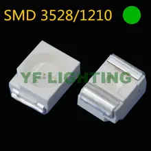 (Chipset de taiwan) 1210 diodo led verde puro smd led 3528 pacote 505-530nm 3.0-3.5 v