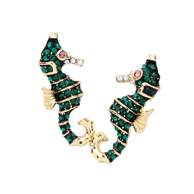 Женские серьги пусеты wing yuk tak из сплава с зелеными кристаллами|fashion stud earrings|stud
