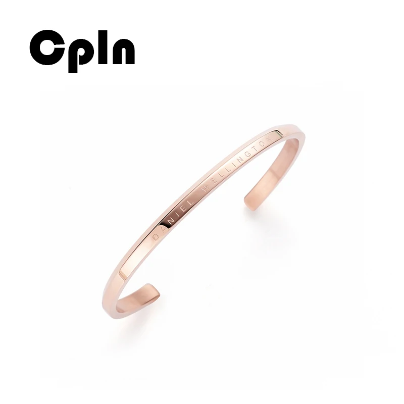 Gold Cpln тренд креативный титановая сталь Розовое золото Открытый браслет для женщин Мода Пара женские браслеты - Окраска металла: Gold