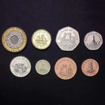 

Jersey Set 8 Coins, 1 2 5 10 50 Pence 1 2 Pound, Europe, UNC, Uncirculated, Collection, Gift, 100% Real Original Genuine coins