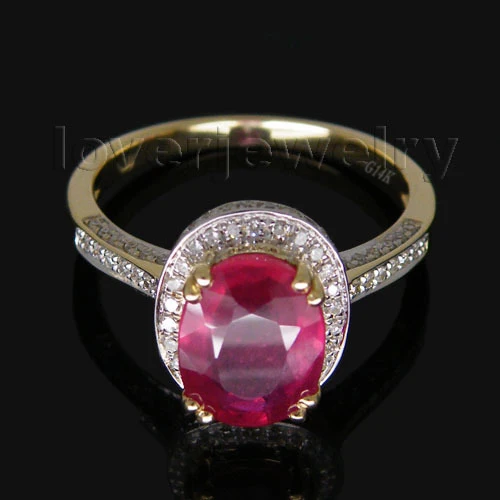 LOVERJEWELRY винтажный Новый дизайн! Свадебное кольцо из желтого золота с красным
