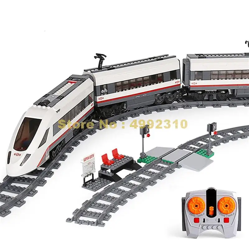 

659pcs technic high-speed passenger train remote control rc truck 3 figures building blocks 60051 Bricks Toy