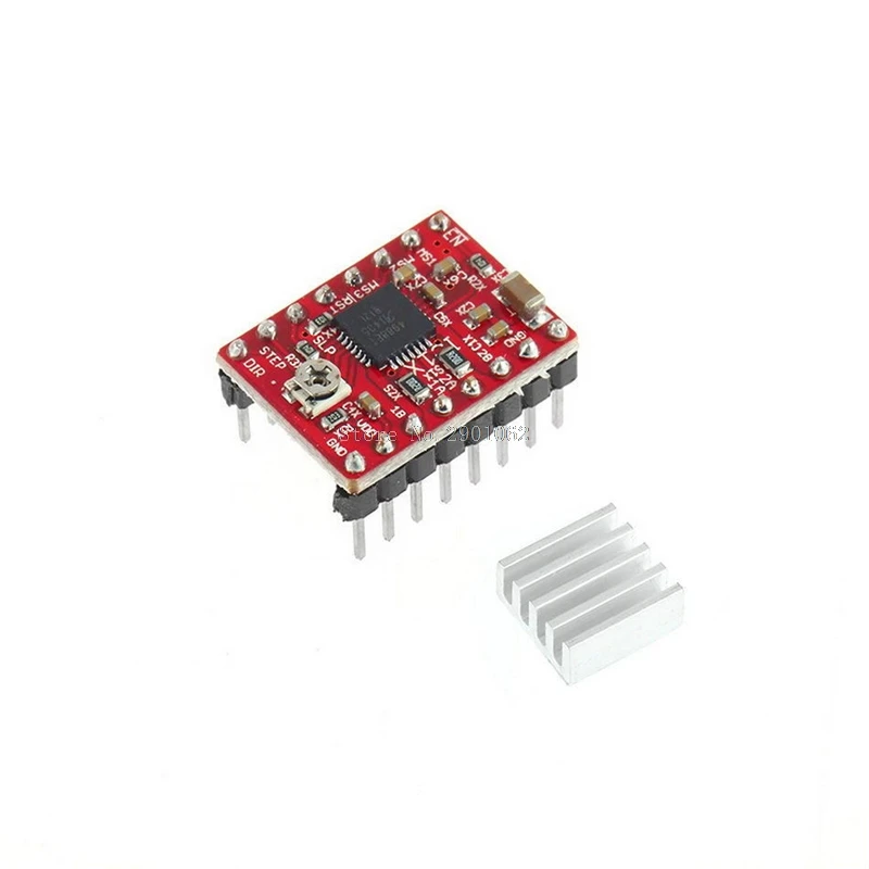 Шаговый Драйвер StepStick A4988 + радиатор для 3D принтера Reprap Pololu красный драйвер